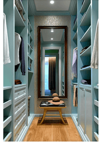 Параллельная гардеробная комната с большим зеркалом Черемхово