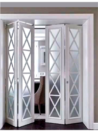 Белые складные двери гармошка Черемхово
