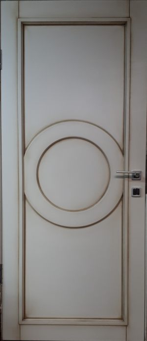 Межкомнатная дверь в профиле массив (эмаль с патиной) Черемхово