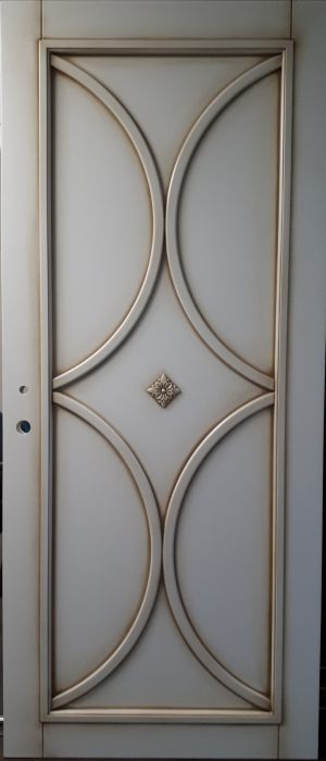 Межкомнатная дверь в профиле массив (эмаль с патиной) Черемхово
